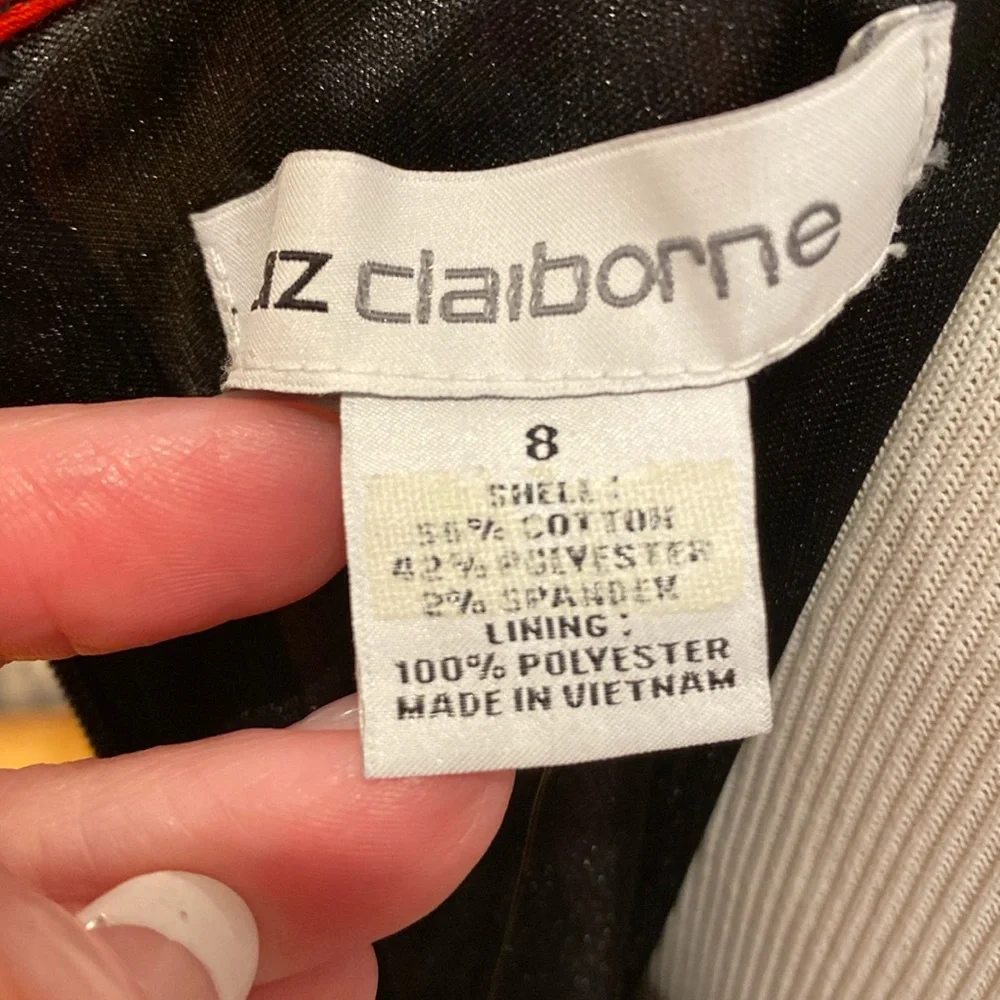 NWT Liz Claiborne Floral Fit Flare Dress Multicolor Sleeveless 8 Red Pink